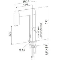 Tvättställsblandare Mariani Sensor E1800 Beröringsfri