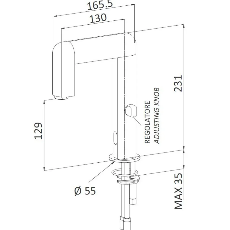Tvättställsblandare Mariani Sensor E1800 Beröringsfri