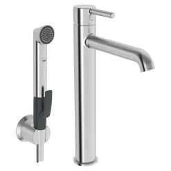 Tvättställsblandare Oras Optima Style 2602FH Hög med Självstängande Handdusch