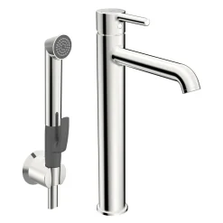 Tvättställsblandare Oras Optima Style 2602FH Hög med Självstängande Handdusch