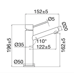 Tvättställsblandare Scandtap Steel Vector MediumClassic