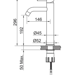 Tvättställsblandare Scandtap Steel Wave High