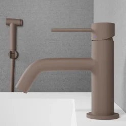 Tvättställsblandare Scandtap Steel Voyage med Sidodusch