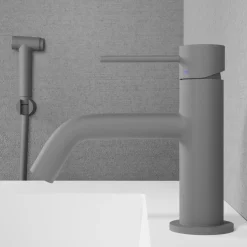 Tvättställsblandare Scandtap Steel Voyage med Sidodusch