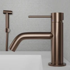 Tvättställsblandare Scandtap Steel Voyage med Sidodusch