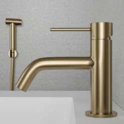 Tvättställsblandare Scandtap Steel Voyage med Sidodusch