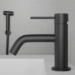 Tvättställsblandare Scandtap Steel Voyage med Sidodusch