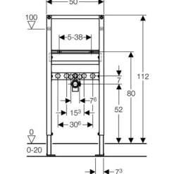 Tvättställsfixtur Geberit Duofix 112 cm