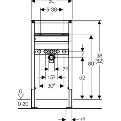 Tvättställsfixtur Geberit Duofix 82-98 cm