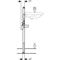 Tvättställsfixtur Geberit Duofix 82-98 cm