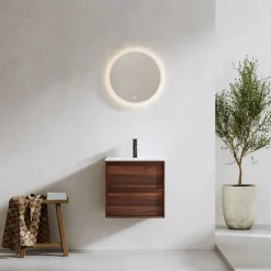 Tvättställsskåp Bathlife Charm med Tvättställ och Spegel Skina