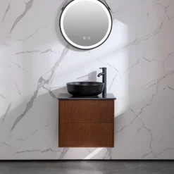 Tvättställsskåp Bathlife FörtjustBredd: 600 mm, Färg: Brun Ek