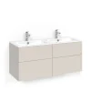 Tvättställsskåp Macro Design Crown Push Open med Dubbelt TvättställBredd: 1200 mm, Beige