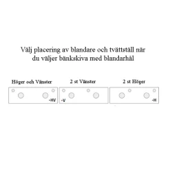 Tvättställsskåp Miller Badrum London 120 för Fristående TvättställEk