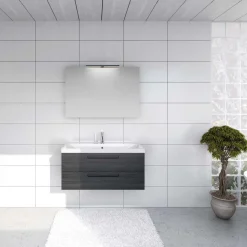 Tvättställsskåp Noro Relounge 1000BxH: 100x45 cm, Svart, Centrerat Tvättställ
