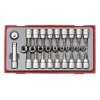 TX-hylssats 30 delars med 1/4 tum och 3/8 tum fyrkantsfäste Teng Tools TTTX30