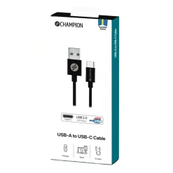 USB-A Champion till USB-C Kabel 3m Svart