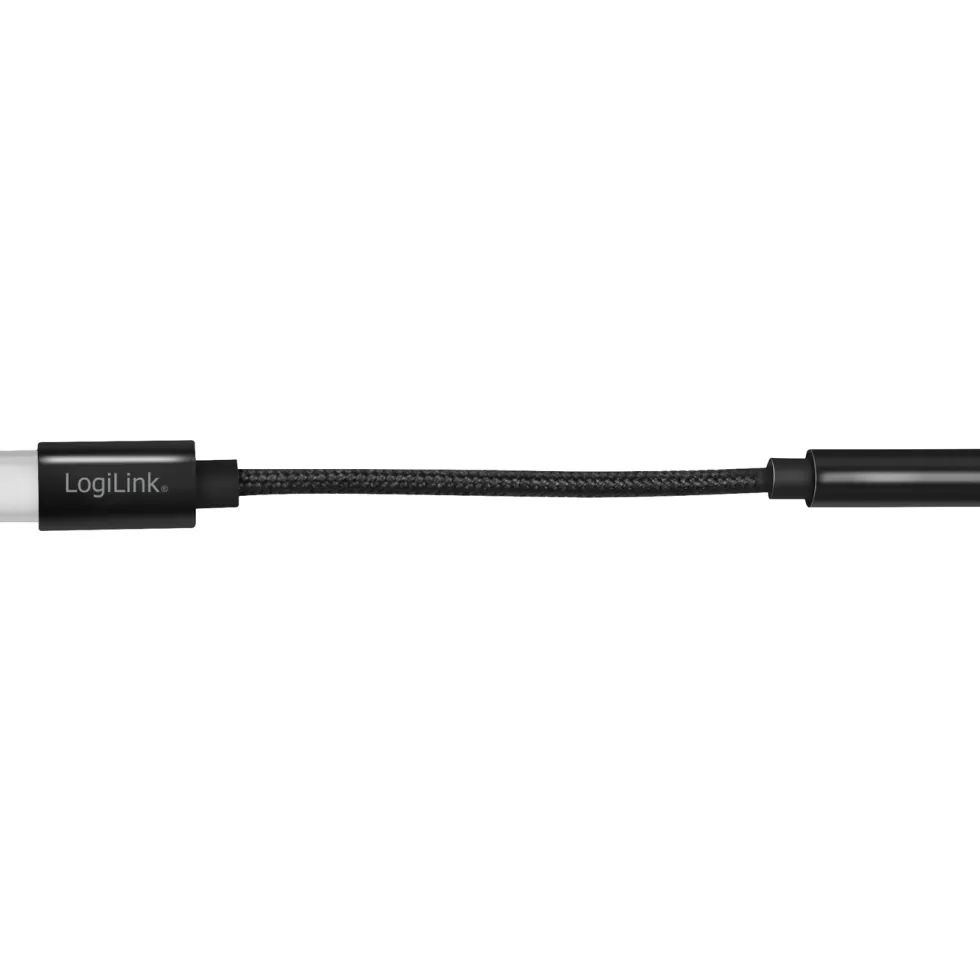 USB-C 3,5mm-ljudadapter LogiLink Med DAC 13cm Nylonkabel