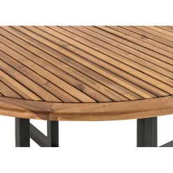 Utebord Comfort Garden Lines Runt 140 cm Akacia/Svart