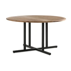 Utebord Comfort Garden Lines Runt 140 cm Akacia/Svart
