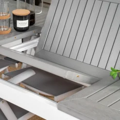 Utebord Venture Home Albany 152-210Vit/Grå