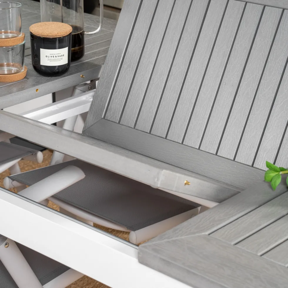 Utebord Venture Home Albany 152-210Vit/Grå
