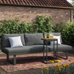 Utesoffa deNoord Samira Fällbar Utesoffa med soffbord - Solsäng i aluminium