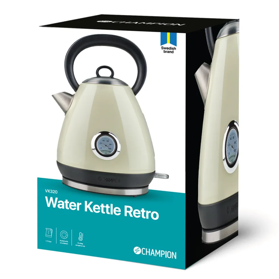 Vattenkokare Champion Retro 1,7L VK320 Vit