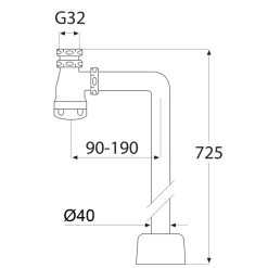 Vattenlåssats Purus 90° G32xØ40