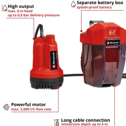 Vattenpump Einhell GE-SP 18 Li Utan Batteri & Laddare