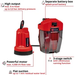 Vattenpump Einhell GE-SP 18 LL Li Utan Batteri & Laddare