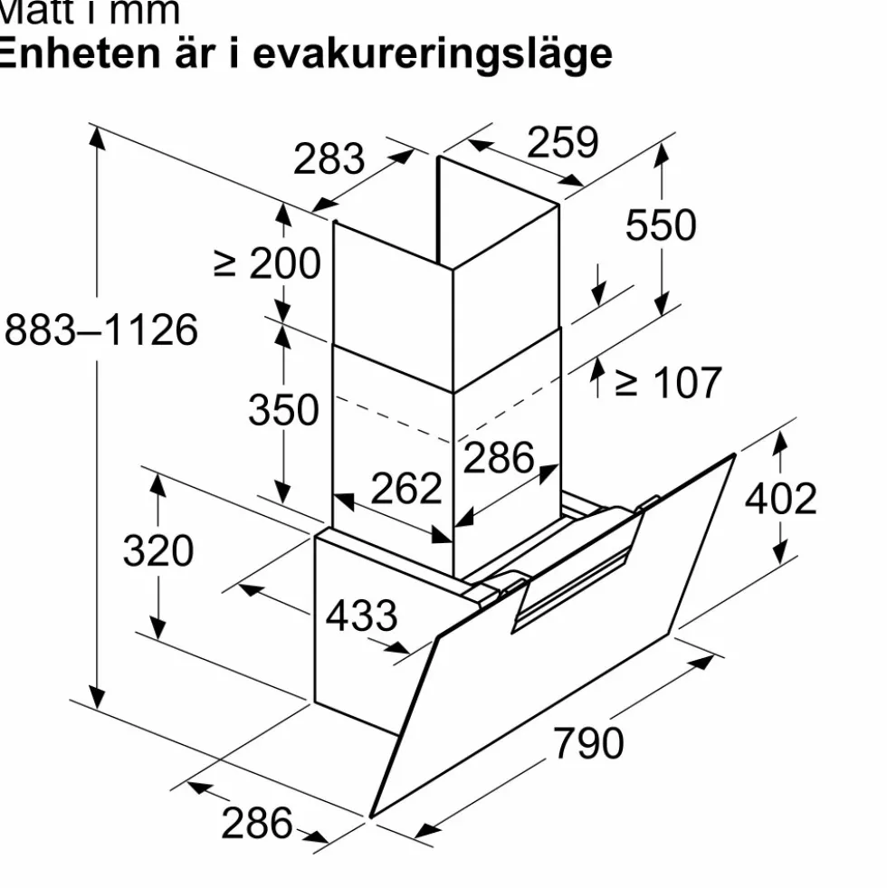 Vägghängd Fläkt Siemens iQ300 LC87KFN60