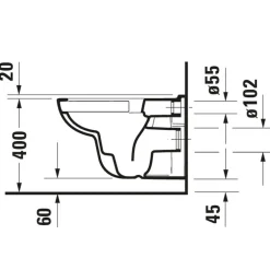 Vägghängd Toalettstol Duravit D-Code Rimless