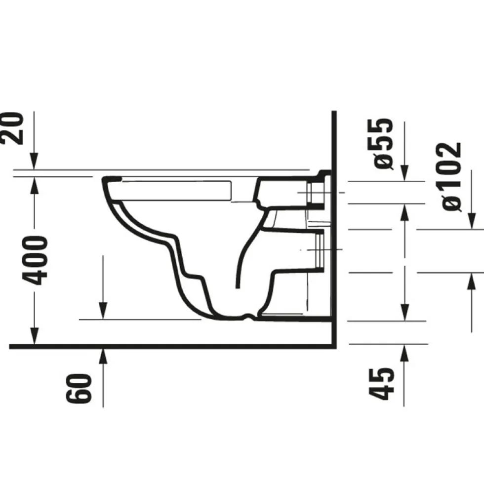 Vägghängd Toalettstol Duravit D-Code Rimless