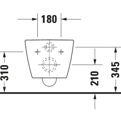 Vägghängd Toalettstol Duravit ME by Starck Rimless 253009 utan Toalettsits
