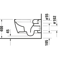 Vägghängd Toalettstol Duravit Me by Starck 252909 utan Toalettsits