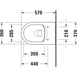 Vägghängd Toalettstol Duravit Me by Starck 252909 utan Toalettsits