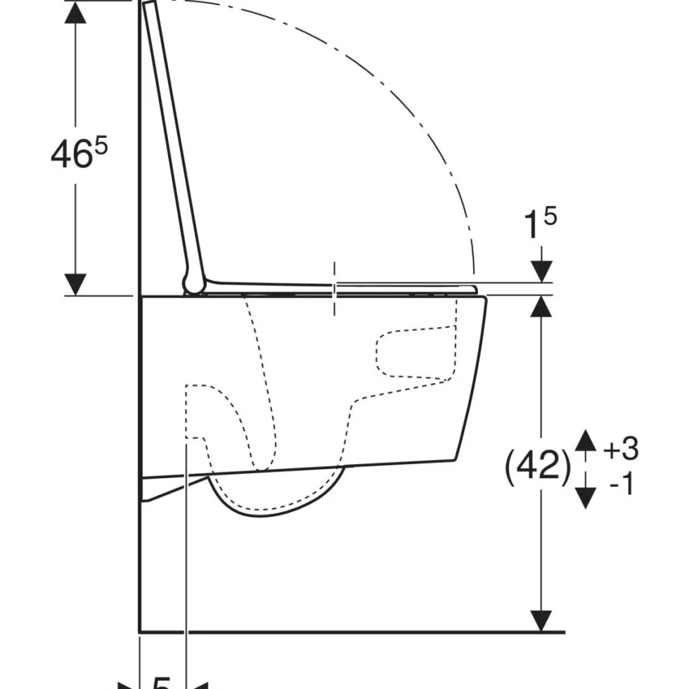 Vägghängd Toalettstol Geberit ONE Turboflush Rimfree