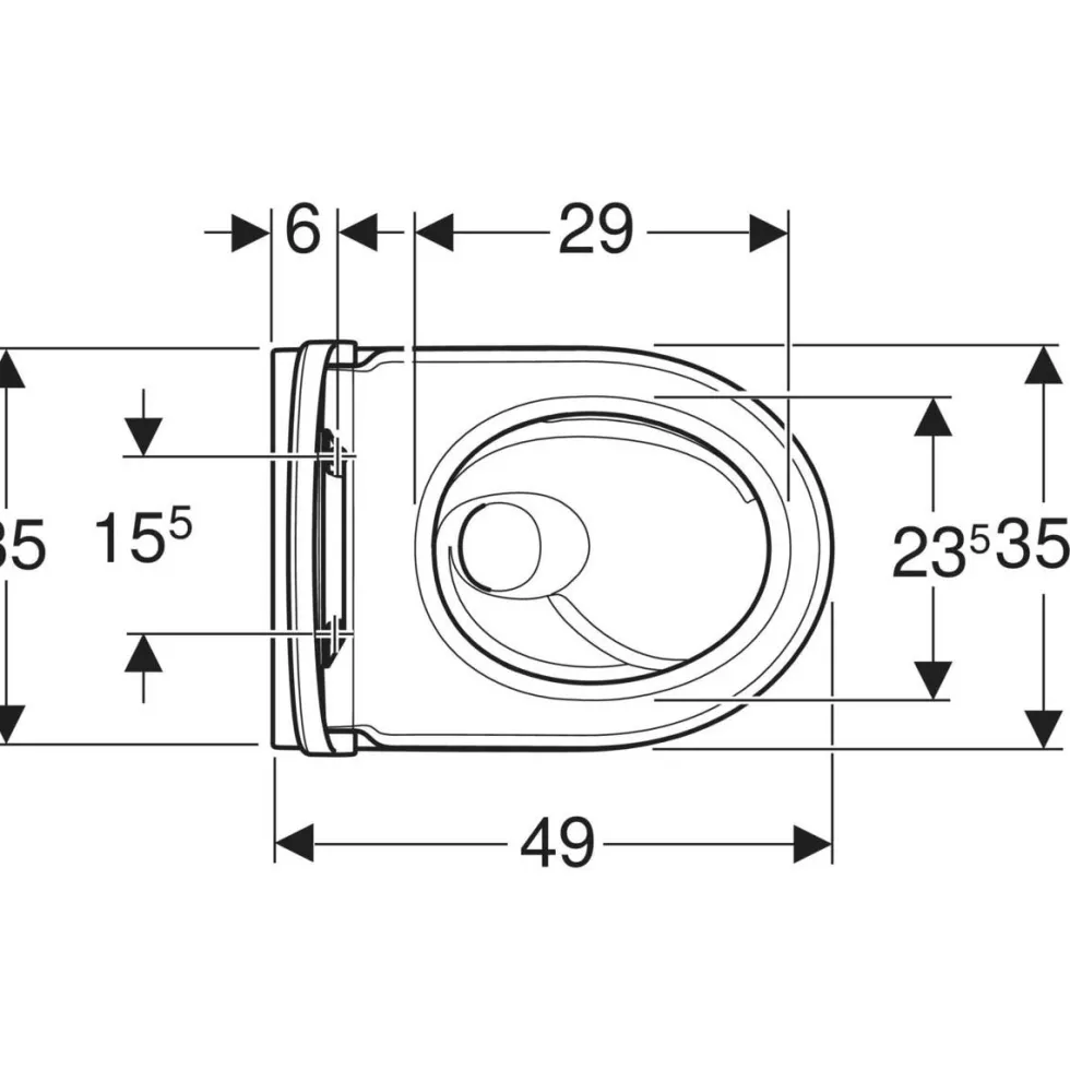 Vägghängd Toalettstol Geberit iCon Rimfree Turboflush Kompakt 503.049.JT.1