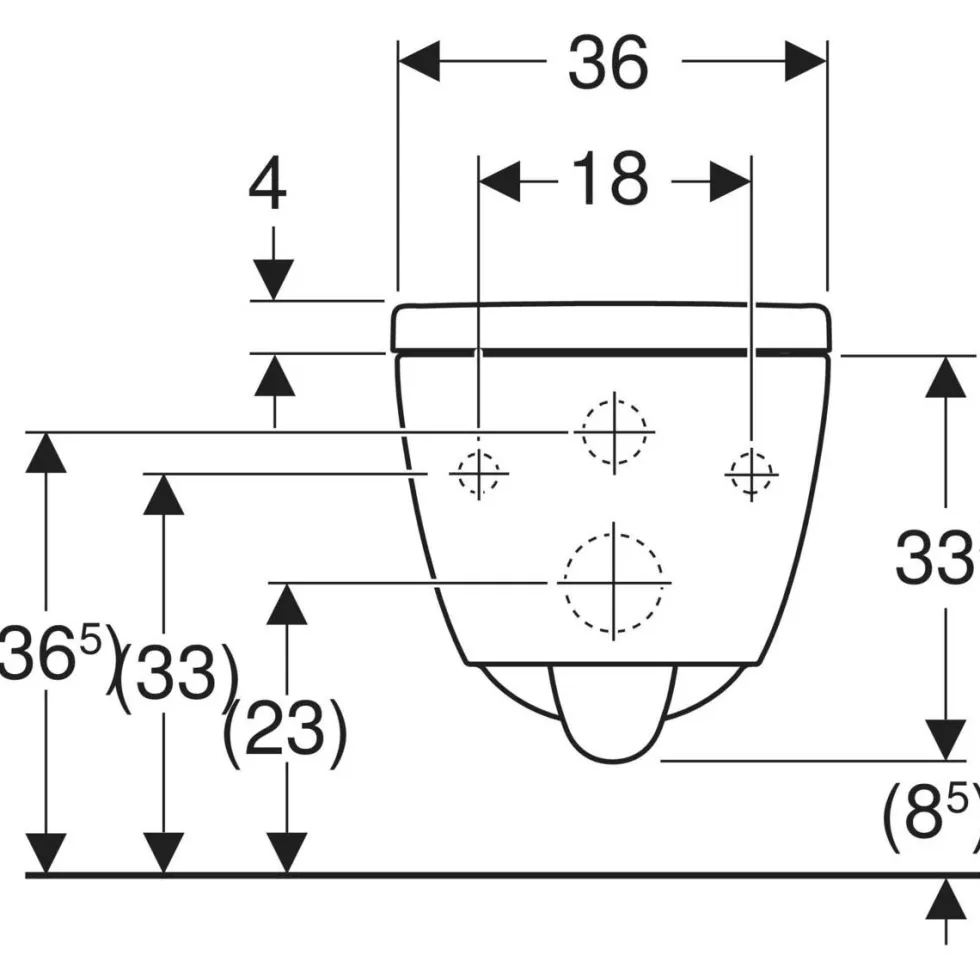 Vägghängd Toalettstol Geberit iCon Rimfree Turboflush Kompakt 503.049.JT.1