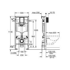 Vägghängd Toalettstol Grohe Cube Ceramic 39244 Komplett
