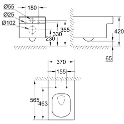 Vägghängd Toalettstol Grohe Cube Ceramic 39244 Komplett