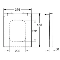 Vägghängd Toalettstol Grohe Cube Ceramic 39244 Komplett