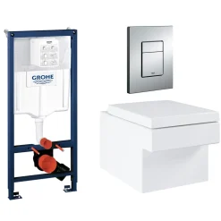 Vägghängd Toalettstol Grohe Cube Ceramic 39244 Komplett