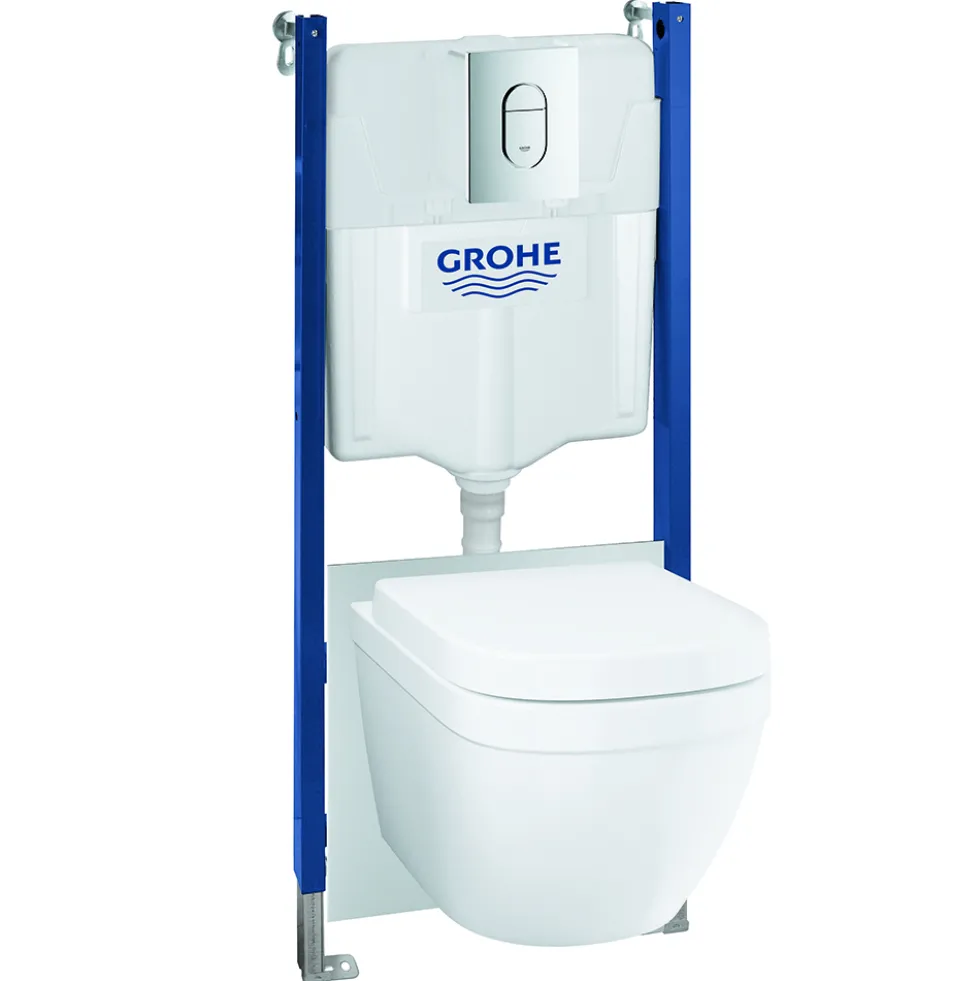 Vägghängd Toalettstol GROHE Solido Euro Ceramic 5-i-1 Komplett Vit Porslin