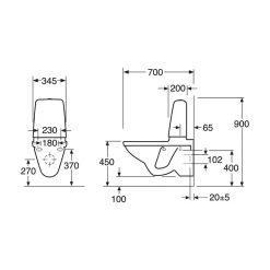 Vägghängd Toalettstol Gustavsberg Public 6600 C+ Hygienic Flush