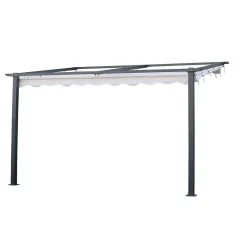 Väggpergola Jabo 4x4m Pergolatak, Grå med Segelduk