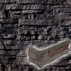 Väggsten ArtStone Hörnsten Profit Rustic Stone Black