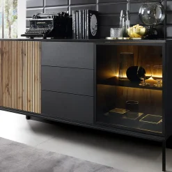 Vitrinskåp Scandinavian Choice Klinkerville med Belysning 154x83x39 cm