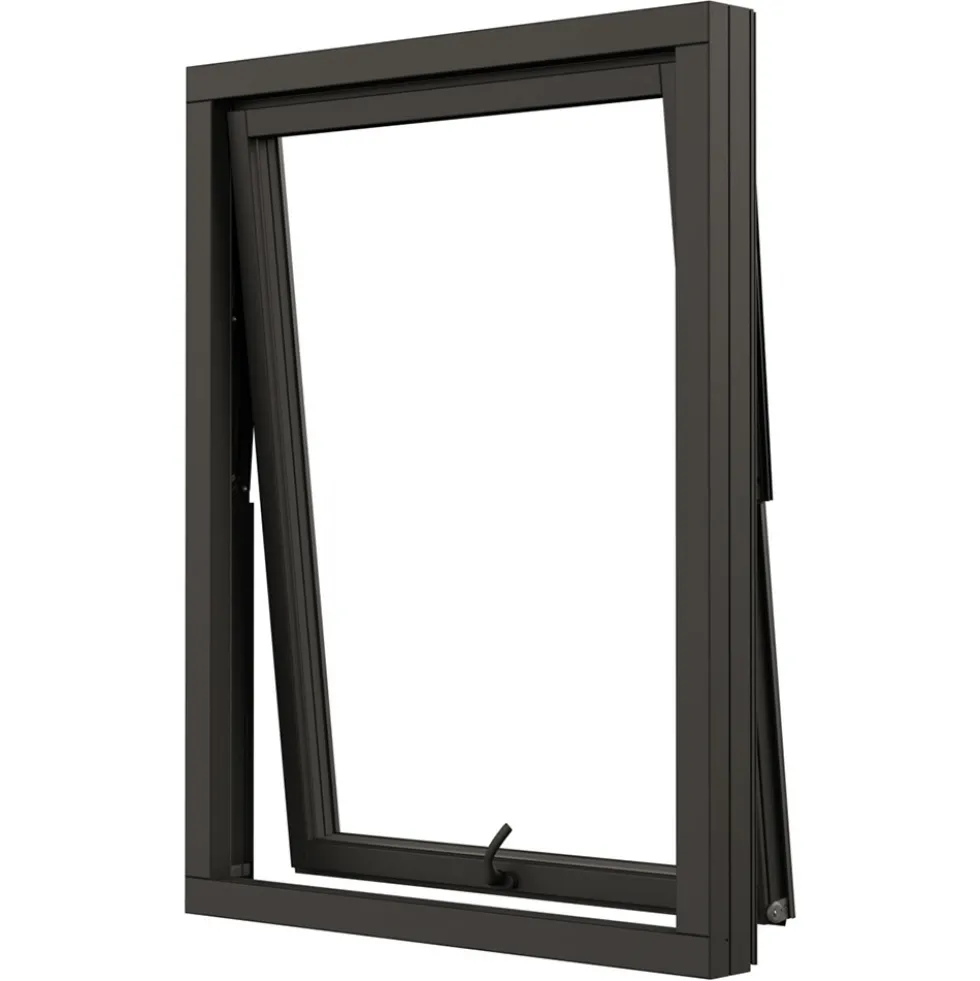 Vridfönster NorDan NTech 3-Glas Aluminium BlackLine Svart